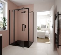 ASPECT INFOLD & INLINE 1200MM SHOWER DOOR MATT BLACK