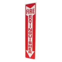 Fire Extinguisher Arrow, Angled, 4"W x 18"H, Aluminum