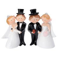 Resin Character Bride & Groom 40 x 100mm - Pack of 2 Assorted