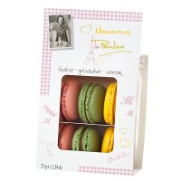 Mixed display of macarons - strawberry pistachio lemon - VAT FREE 12x72g