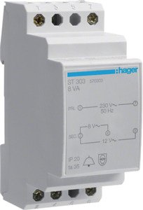 Klingeltrafo / T&uuml;rklingel-Trafo REG, 230V / 8V und 12V 8VA, 2PLE