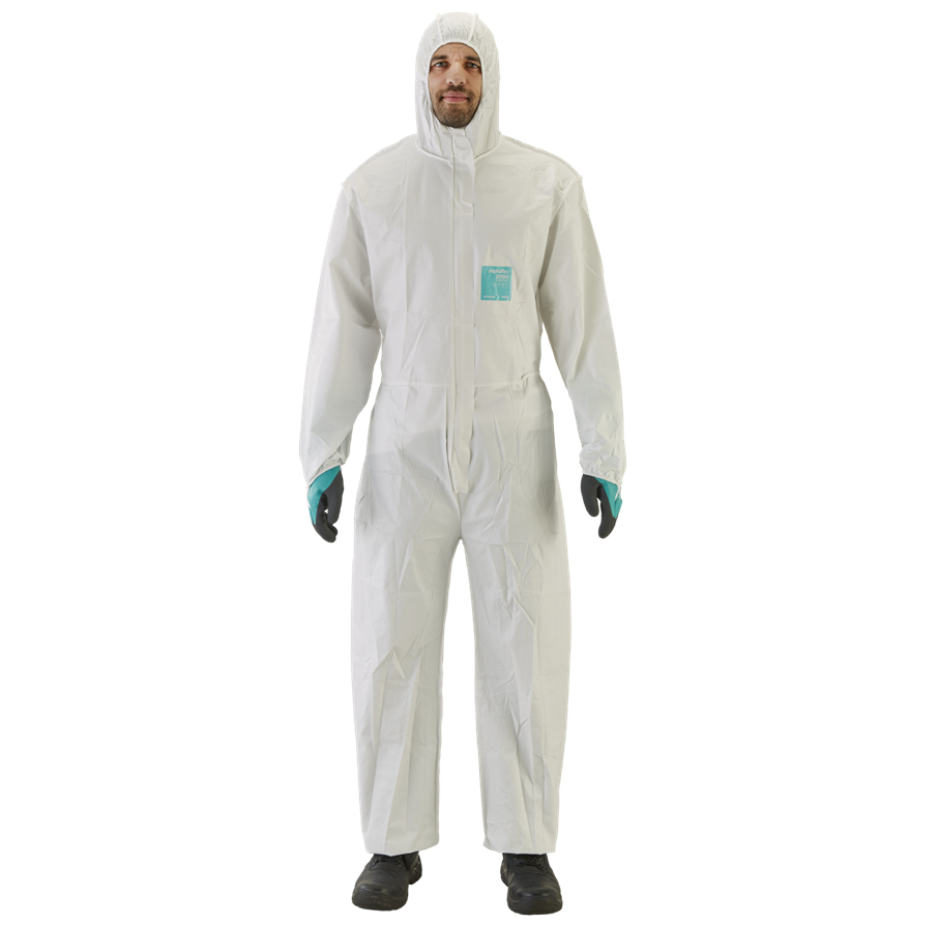 Microgard 2000 Comfort Coverall, White w/ Hood, SMS Back, Model 129