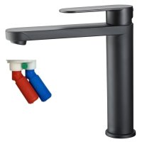 Reich Linnea L Mixer Tap (Black - Smooth Fittings) 