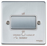 Schneider Ultimate Low Profile Fan Isolator switch Brushed Chrome with White Insert | LV0701.0006