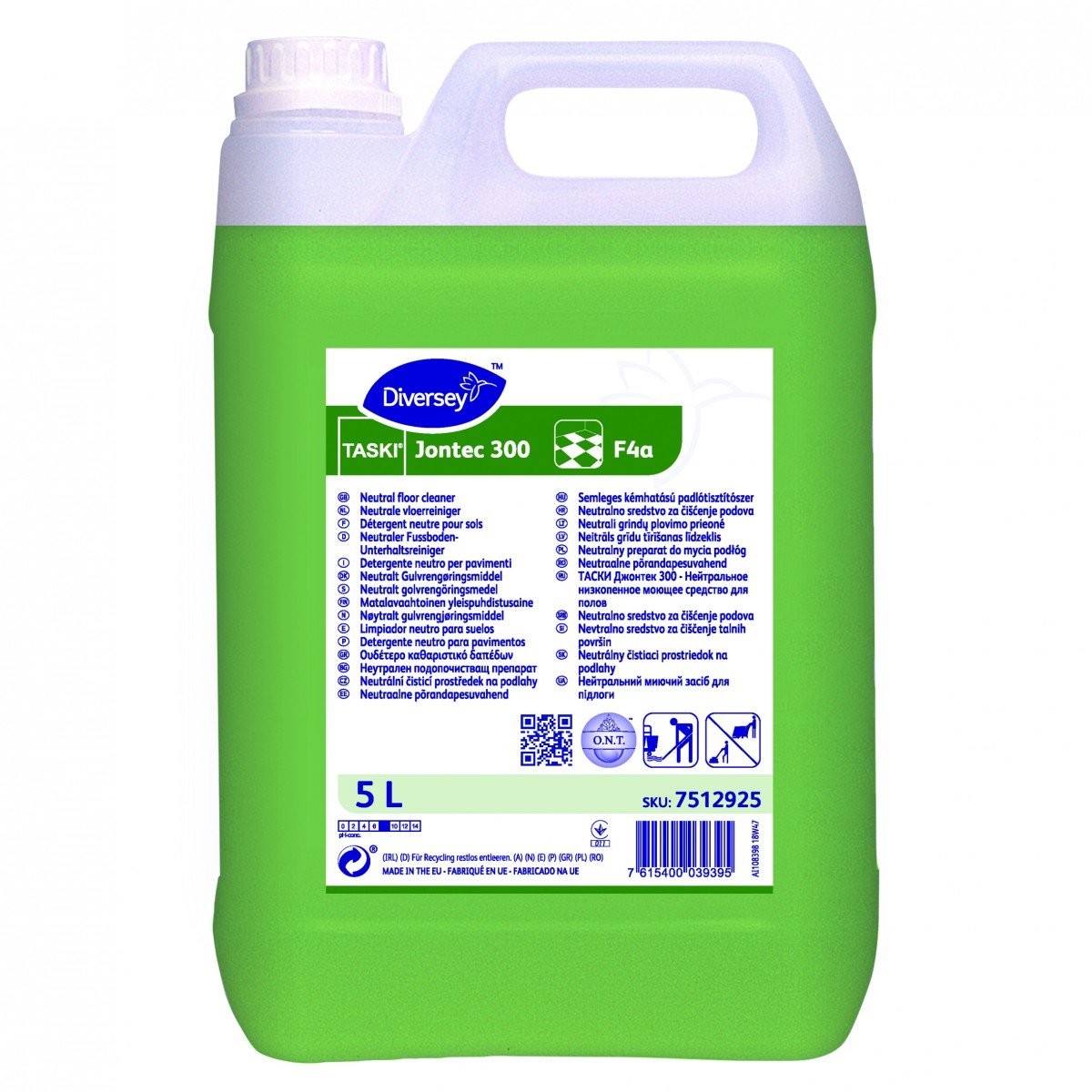 Diversey Jontec 300 Floor Cleaner - Green 5L