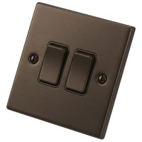 Dark Bronze 2 Gang 2 Way Switch 6062-003