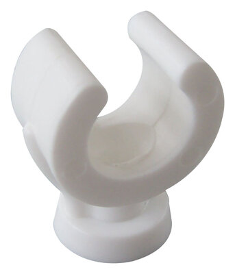 FM Products Open Pipe Clip 22mm Single White P201