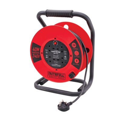 Faithfull 40m 13A Heavy Duty Cable Reel