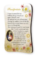 Wood Plaque/Fridge Magnet/Footprints   (33733)