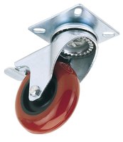 Draper Swivel Plate Castor 75mm PU Wheel includes Brake