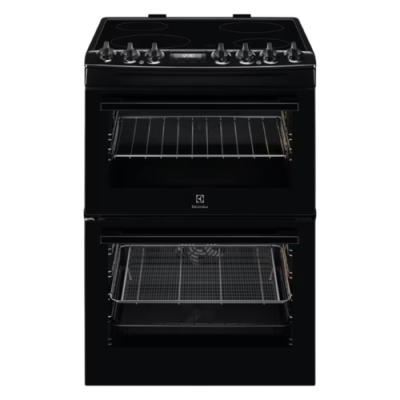 Electrolux 60cm Twin Cavity Freestanding Electric Cooker - Black | LKR655210K