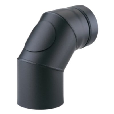 Bocht zwart gelakt  tot 600&deg; +deur 80 mm  90&deg;