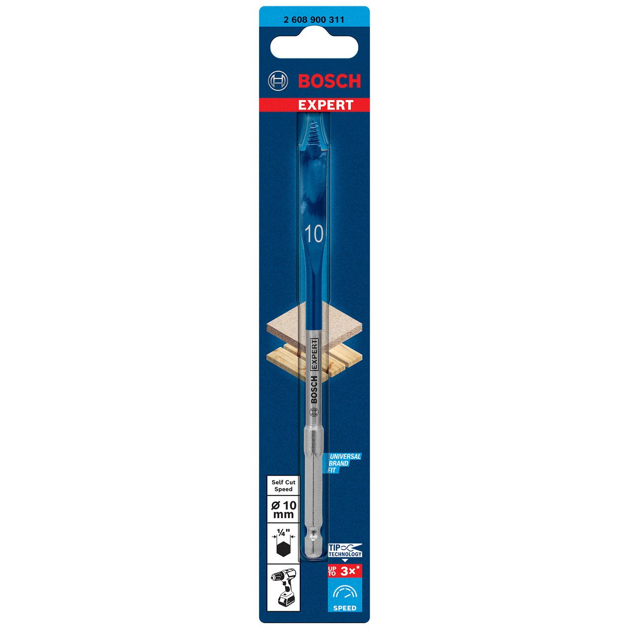 BOSCH 13MM X 152MM SELFCUT FLAT WOOD BIT 2608900313