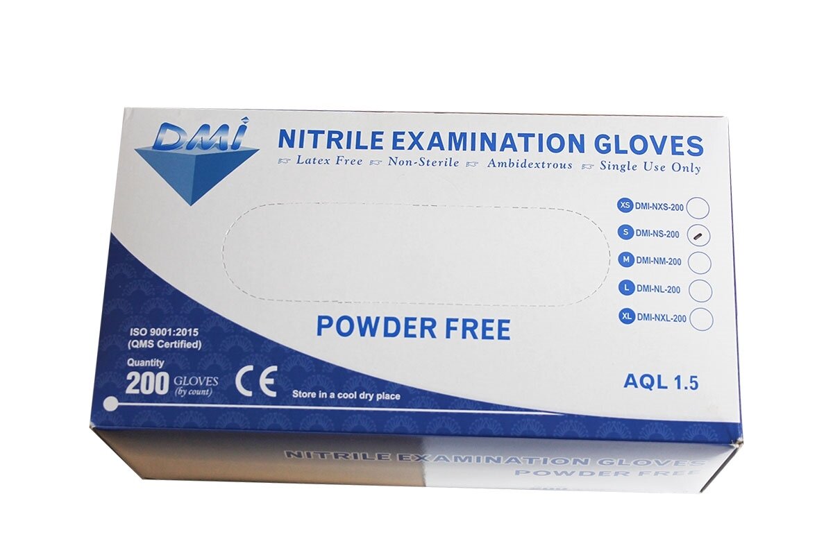 DMI White Nitrile Latex Free 200pk Large Dental Medical Ireland