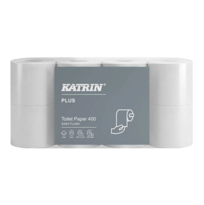 KATRIN PLUS TOILET ROLLS 2-PLY 400 EASYFLUSH