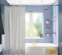 Croydex Professional Plain White Water-Resistant Textile Shower Curtain 2100 X 2100mm