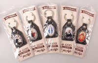 Faux Leather Key Ring/Assorted Subjects   (74225)