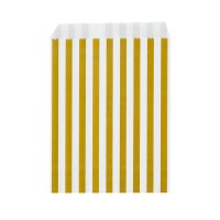 Stripe Favour Bags Gold & White 130x180mm - Pack of 50