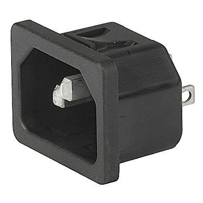 IEC Panel Inlet C14 Snap in Front mounting