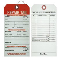 Repair Tags, Claim Check Type, w/String (100/pkg.)