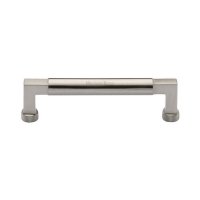 C0312 128-SN - Heritage Brass Cabinet Pull Bauhaus Design 128mm CTC Satin Nickel Finish