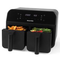 EK4750BLKMOB Salter Dual Air Fryer, Double Drawer Non-Stick Cooking, Sync & Match Cook Function, 2400W, 7.4 L
