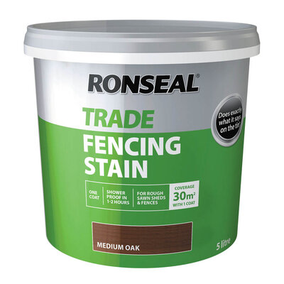 Ronseal Trade Fencing Stain 5L Medium Oak