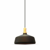 Modern Wooden Top Pendant Black