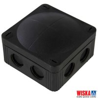 Wiska 85x85x51 IP66 Black Joint Box Empty