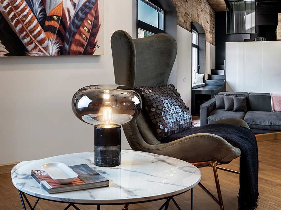 Schuller Fungi Black Marble Table Lamp