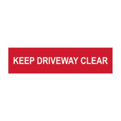 Sign/Sticker - Keep driveway clear - 1.2mm Recyclable PP (200 x 50mm)