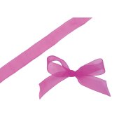 THS Packing - Fuschia organza woven edge ribbon x 16mm x 100m