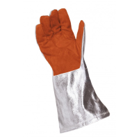EDC High Temperature Resistant Leather Gloves with Aluminised Back and Oversleeves