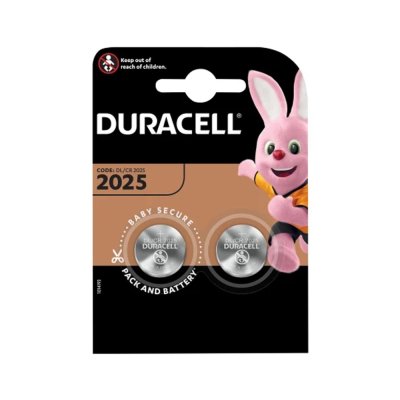 Duracell CR2025 Coin Lithium Battery Pack of 2 DURCR2025