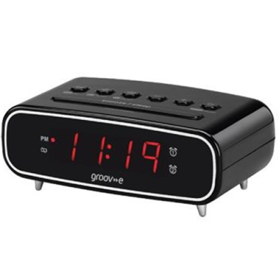 Groov-e FM Alarm Clock Radio - Black
