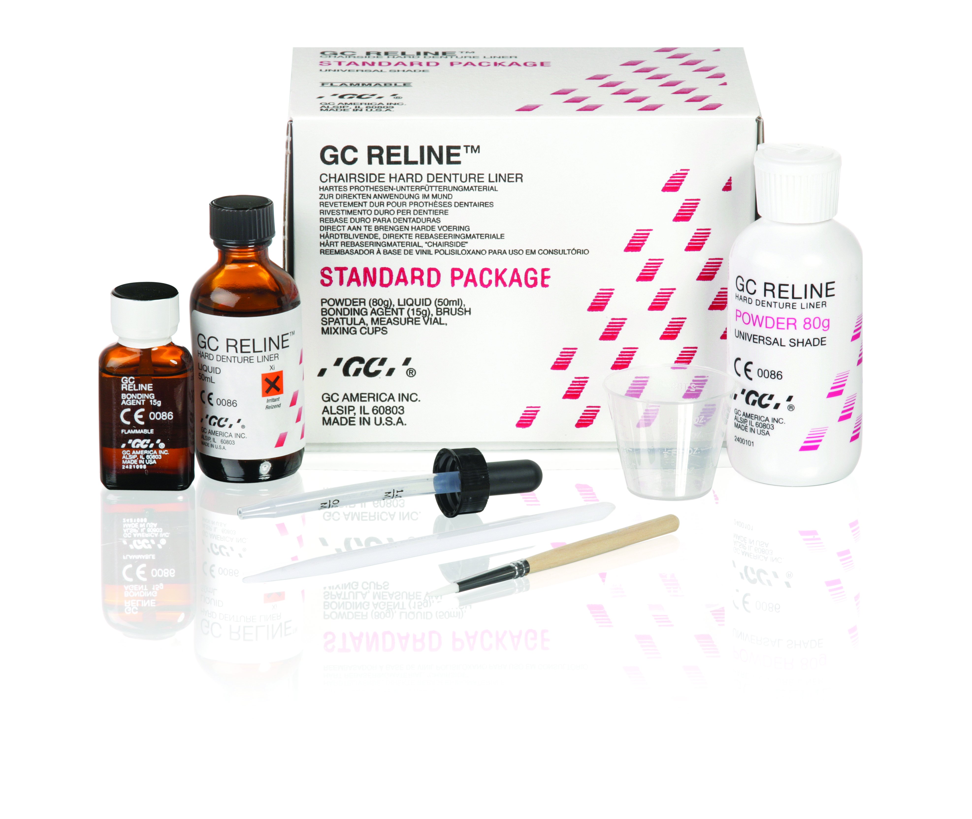 GC Reline Standard Hard Intro Pack  Powder / Liquid Kit - DMI Dental Consumables Ireland - Next Day Delivery