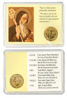 Gilt Medal & Leaflet/Saint Benedict  (71510)