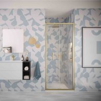 FLAIR ILI BIFOLD DOOR 1000MM BRUSHED BRASS WITH CLEAR GLASS
