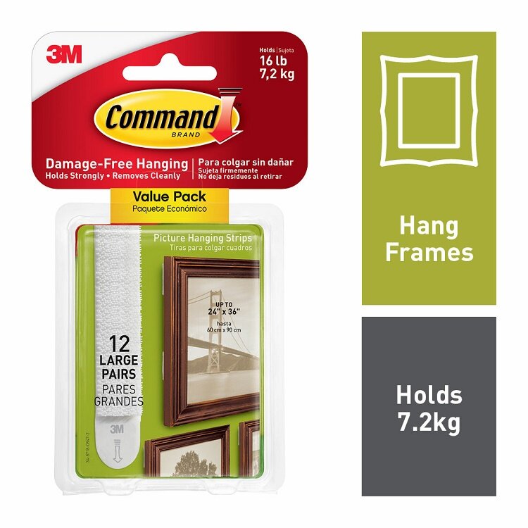 Command Large Picture Hanging Strips 1720612 12pk Wilsons Import