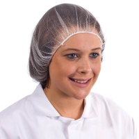 White Fine Mesh Hairnet, Metal Detectable, 100/Ring
