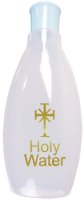 Holy Water Bottle/Gold Blocked 4 inch   (3124)