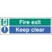 Fire exit keep clear 450x150mm adhesive backed *duplicate part w
