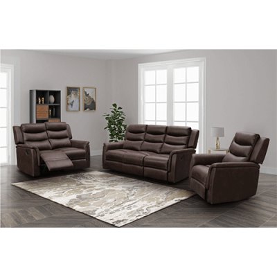 Powell 3+1+1 Manual Recliner Suite - Dark Brown