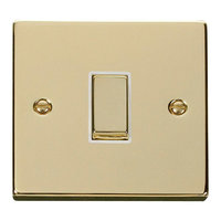 Click Deco CLICKVPBR411WH Polished Brass 10A 1G 2W Switch