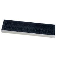 16 choc silver base black vac tray and clear lid - 25pcs