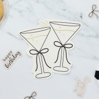 Cocktail Shaped Paper Napkins  - Pack of 16