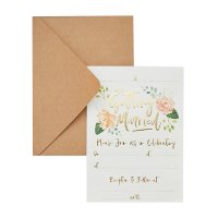 Floral Day Invitations & Envelopes - Pack of 25
