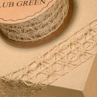 Wired Hessian Lace Natural - 50mm x 10m