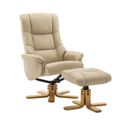 Sand Lille Recliner & Footstool