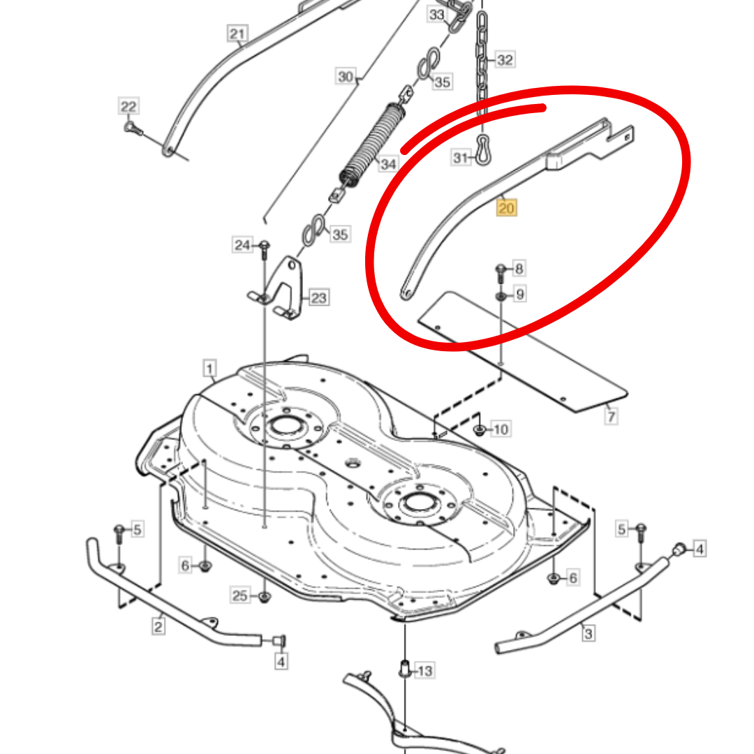 GGP / STIGA - MOWER DECK ARM-LH (BLACK) 95C